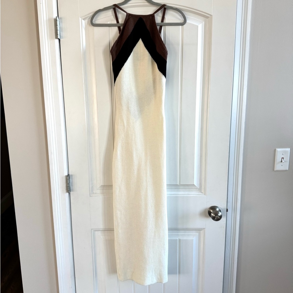 Vici Color Block Crochet MIDI Dress